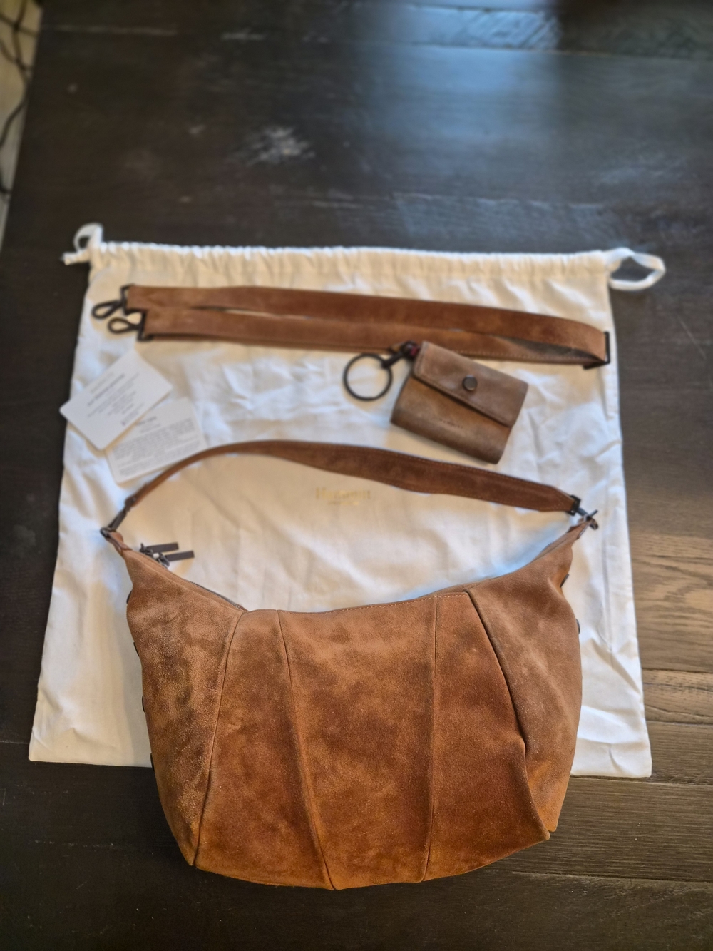 Hamitt Suede Morgan Bag in Mahogany Brown